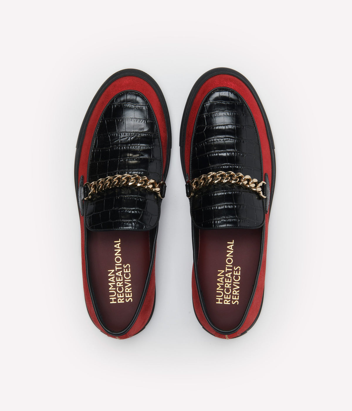 HUMAN RECREATIONAL SERVICES EL DORADO IN RED AND BLACK WITH A CUBAN LINK CHAIN