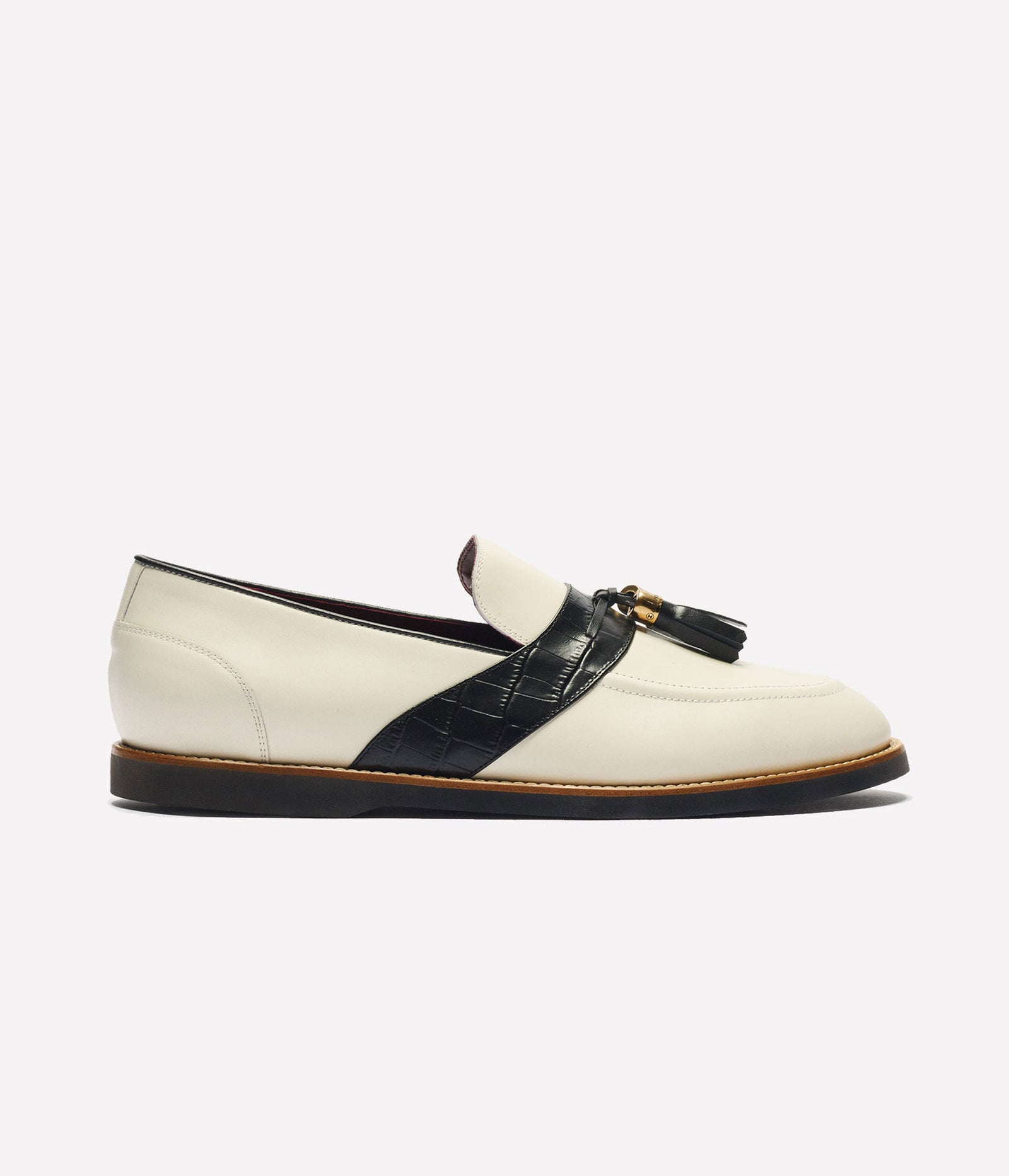 HUMAN RECREATIONAL SERVICES DEL REY BONE CROCODILE CALFSKIN LOAFER