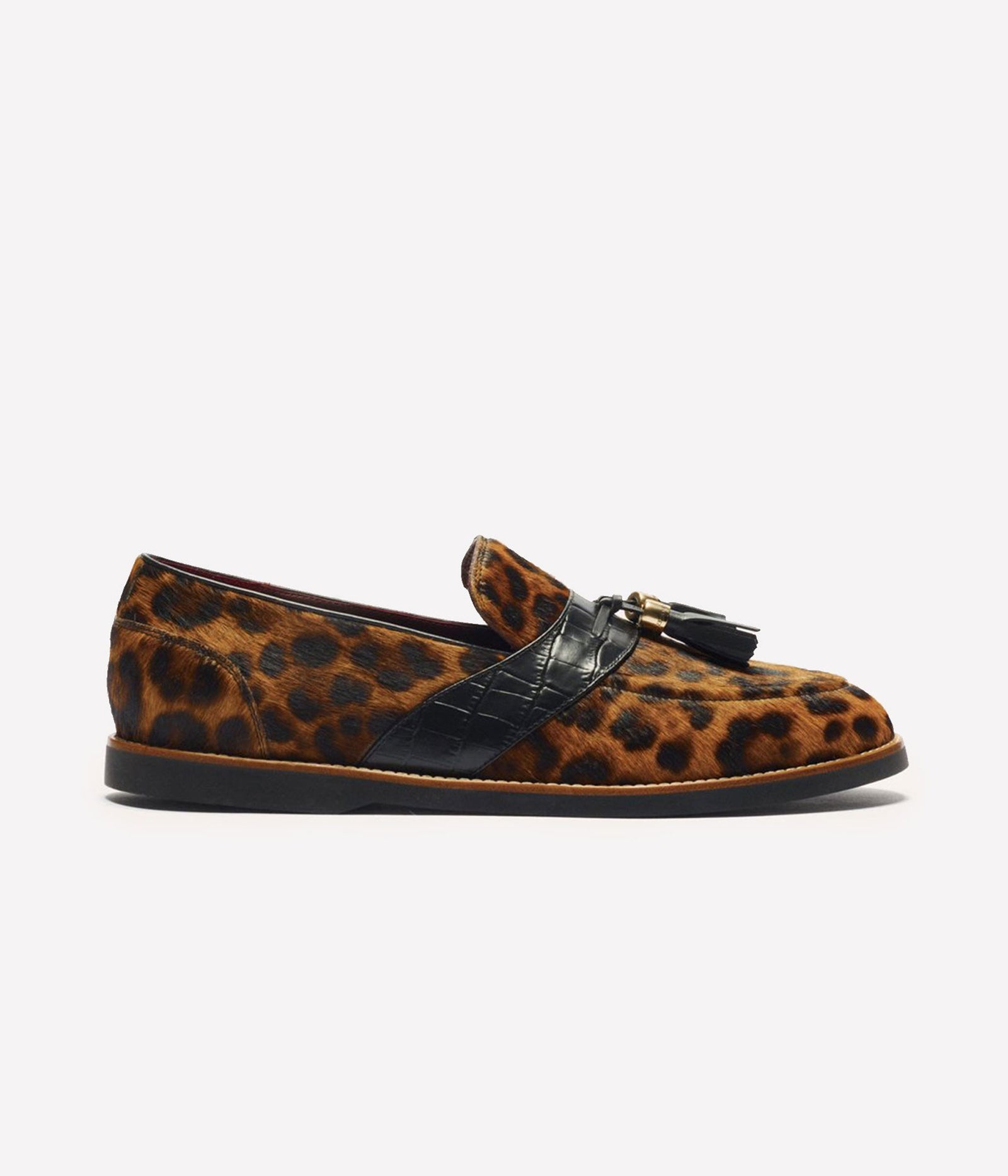  HUMAN RECREATIONAL SERVICES DEL REY TASSEL LOAFER IN LEOPARD