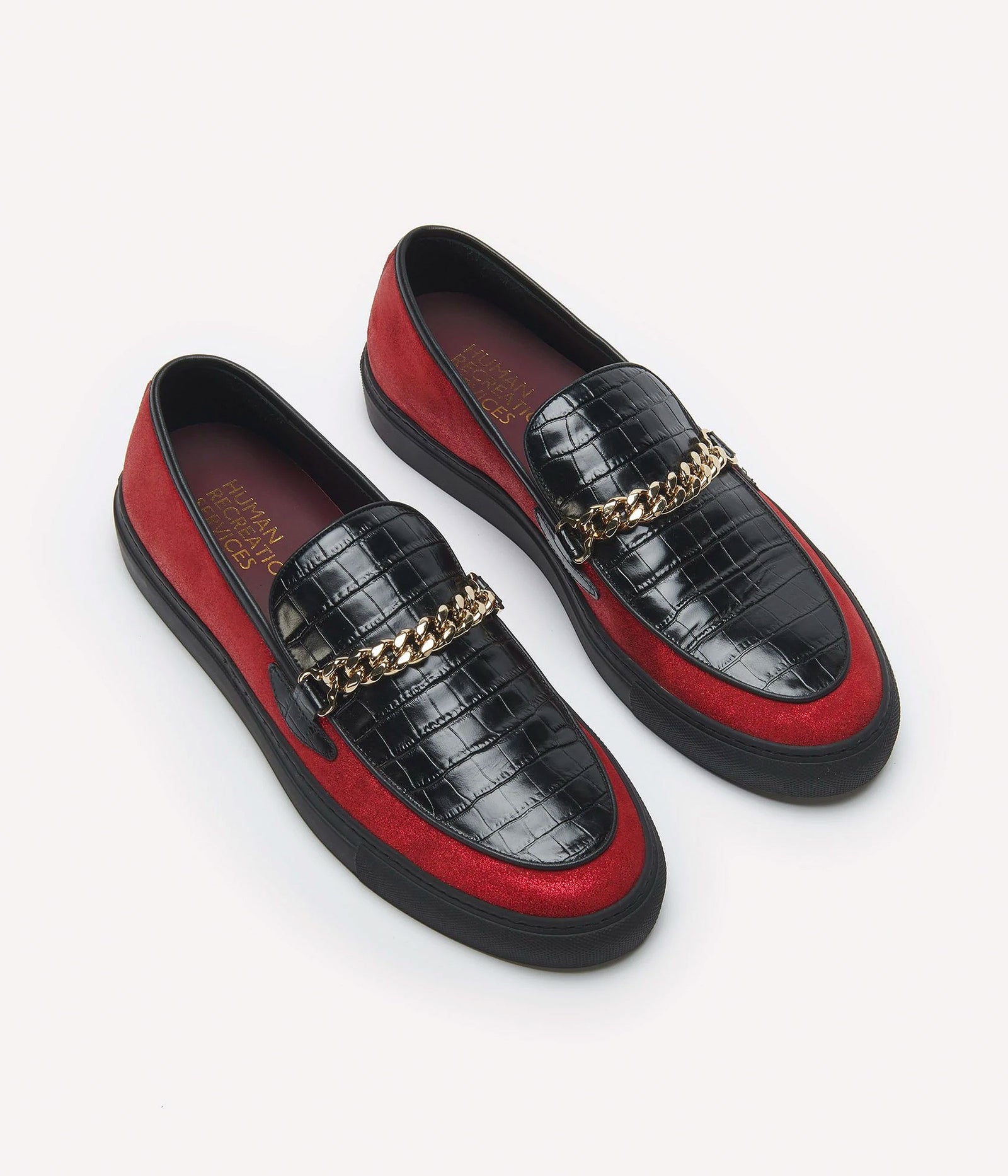 HUMAN RECREATIONAL SERVICES EL DORADO IN RED AND BLACK WITH A CUBAN LINK CHAIN