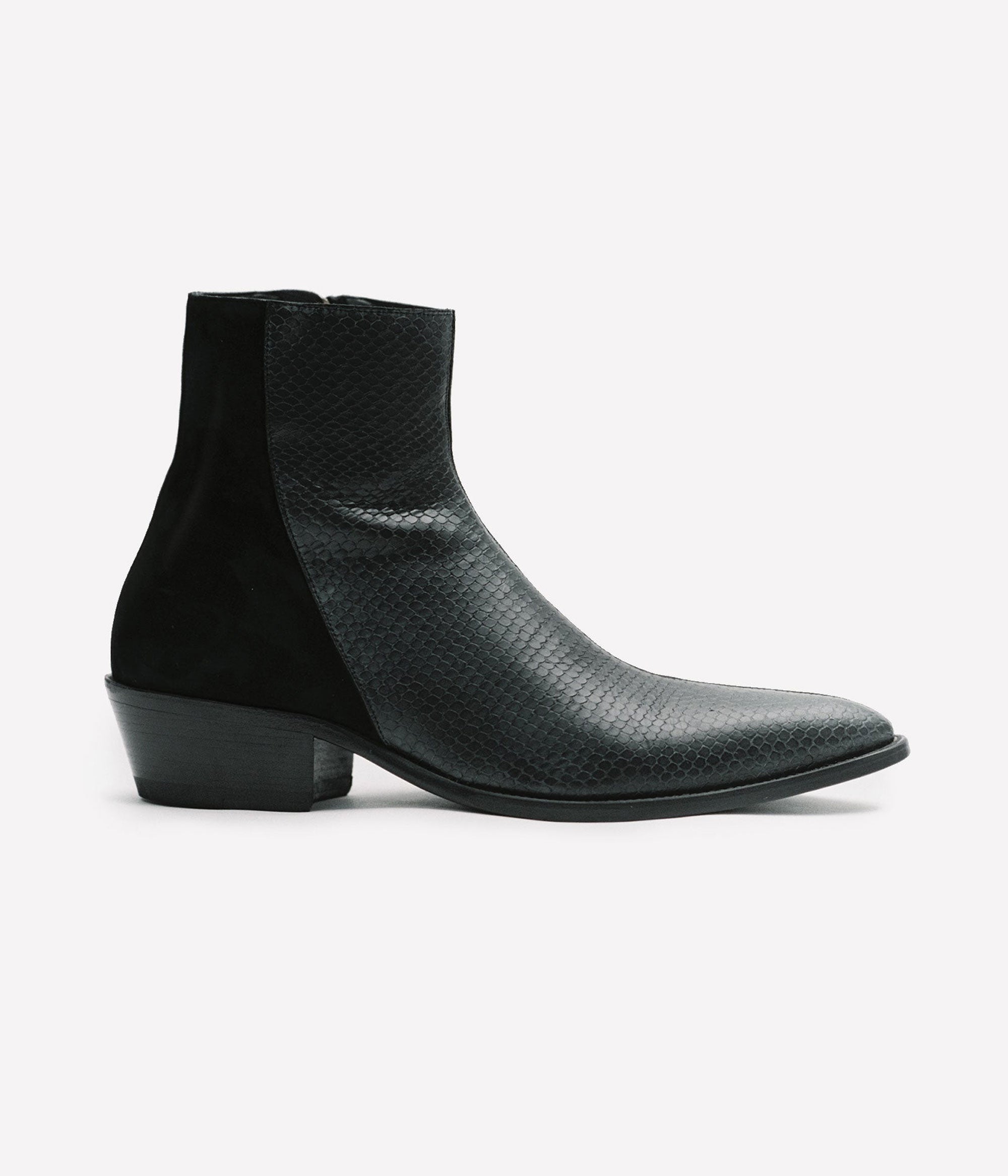 HUMAN RECREATIONAL SERVICES LUTHER BOOT IN BLACK ITALIAN LEATHER