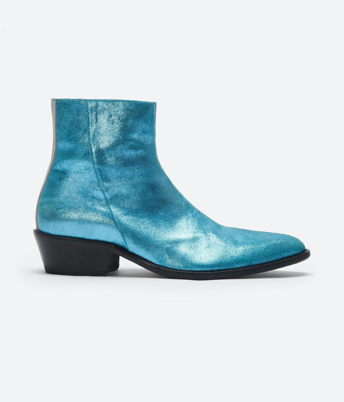 HUMAN RECREATIONAL SERVICES LUTHER BOOT IN BLUE AND GREY ITALIAN LEATHER